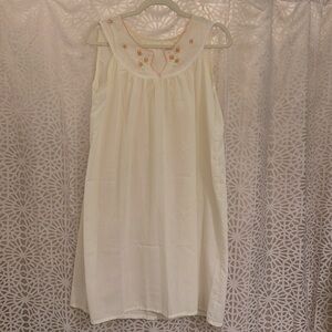 🌿 Vintage White Embroidered Cotton Nightgown - Cottagecore Sleepwear